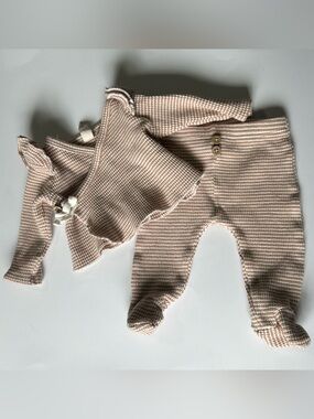 Snug Waffle Two-Piece Baby Footed Set in Blush Pink